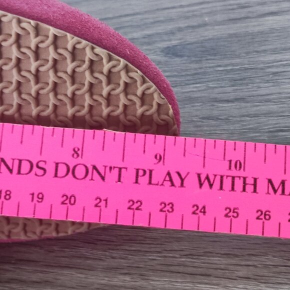 MOC PAPA  Fur Lined Moccasin  US 6 Loafer Pink Classic Cow Suede  Slipper - Picture 9 of 10